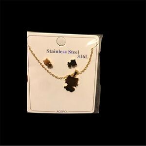 Gold Stainless Steel Jewelry Set